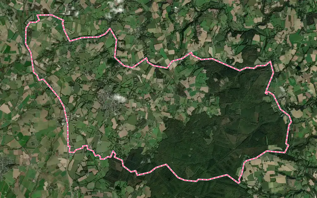 Vue satellite de La Motte avec ses contours administratifs