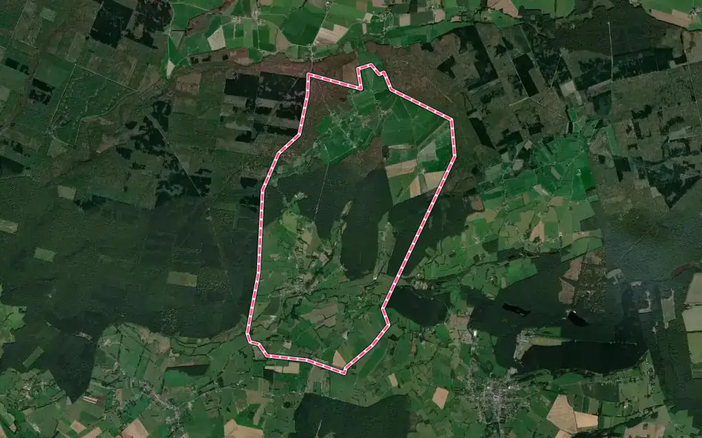 Vue satellite de La Neuville-aux-Joûtes avec ses contours administratifs