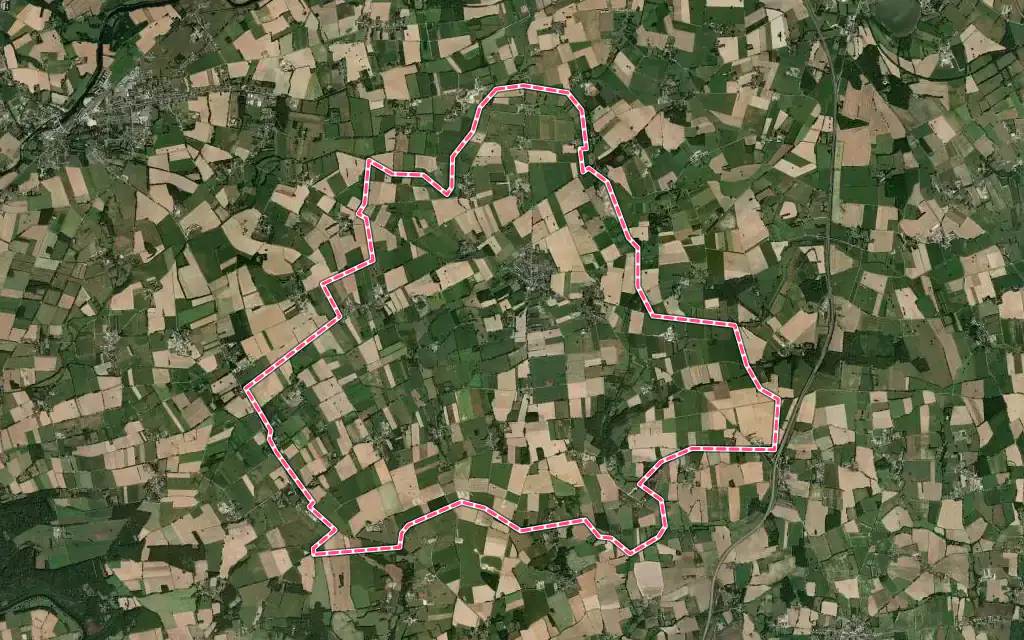 Vue satellite de La Noë-Blanche avec ses contours administratifs