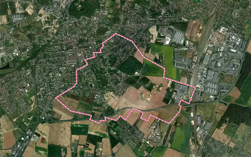 Vue satellite de La Norville avec ses contours administratifs