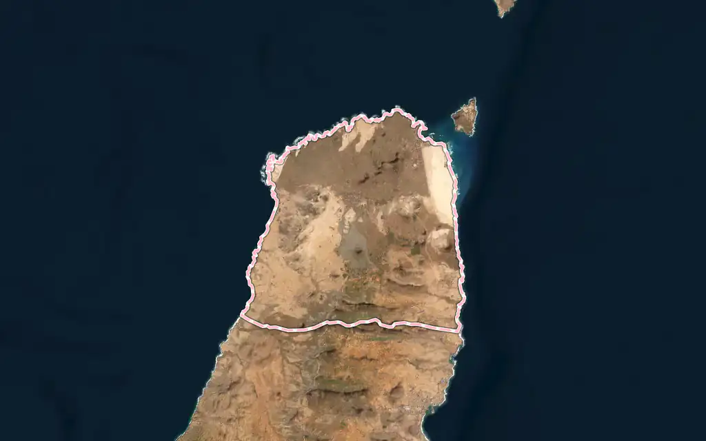 Vista satélite de La Oliva con su contorno administrativo