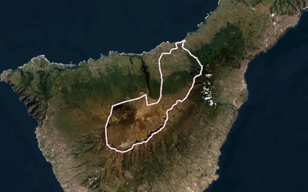 Vista satélite de La-Orotava con su contorno administrativo