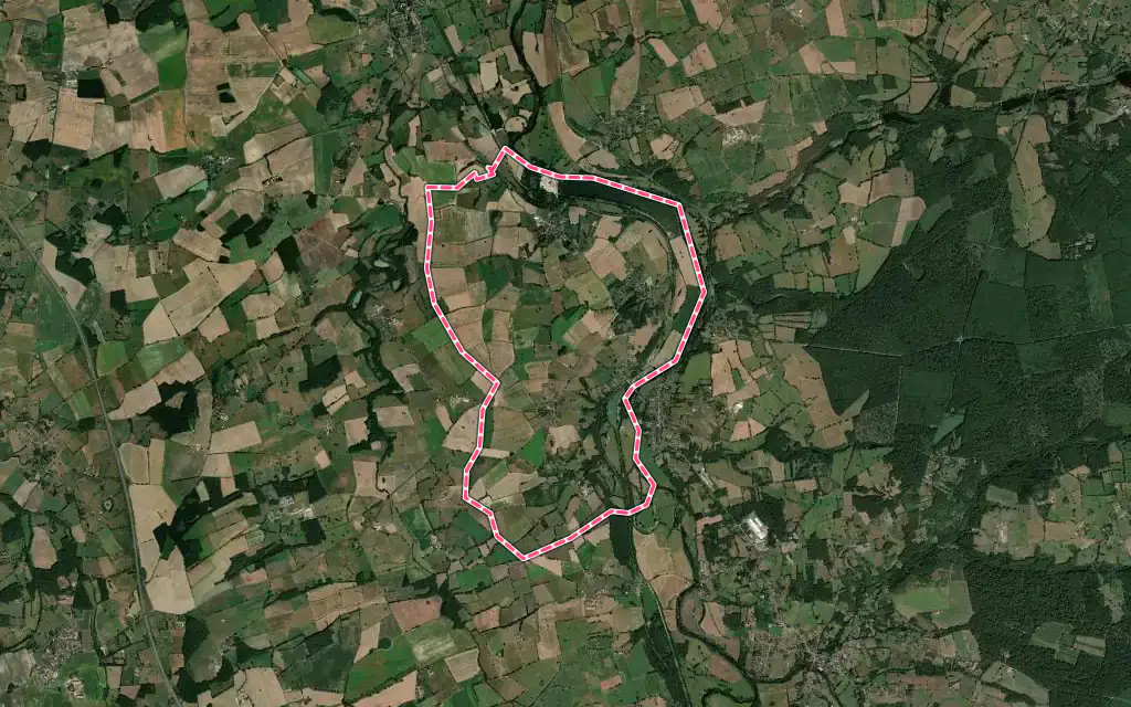 Vue satellite de La Perche avec ses contours administratifs