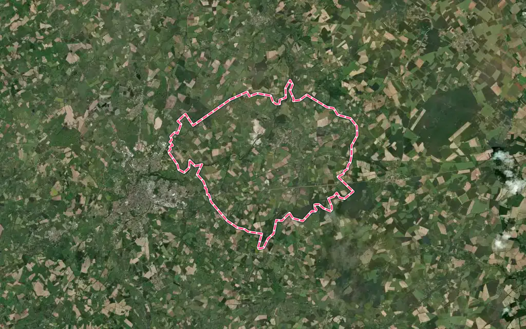 Vue satellite de La Peyratte avec ses contours administratifs