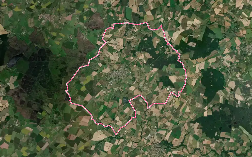 Vue satellite de La Plaine avec ses contours administratifs