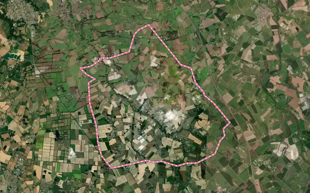 Vue satellite de La Planche avec ses contours administratifs