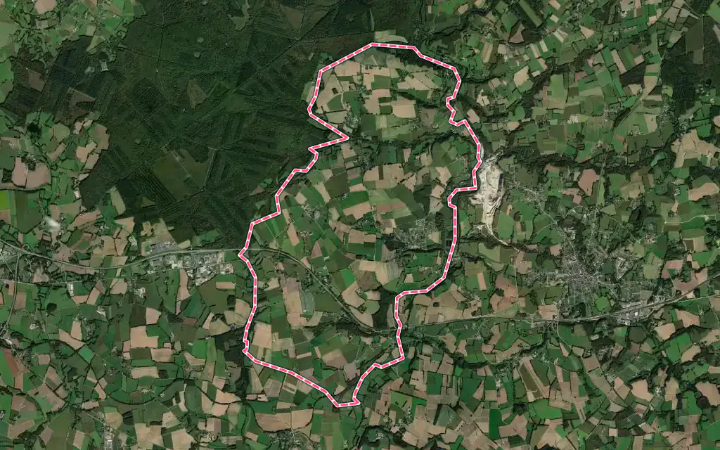 Vue satellite de La Prénessaye avec ses contours administratifs