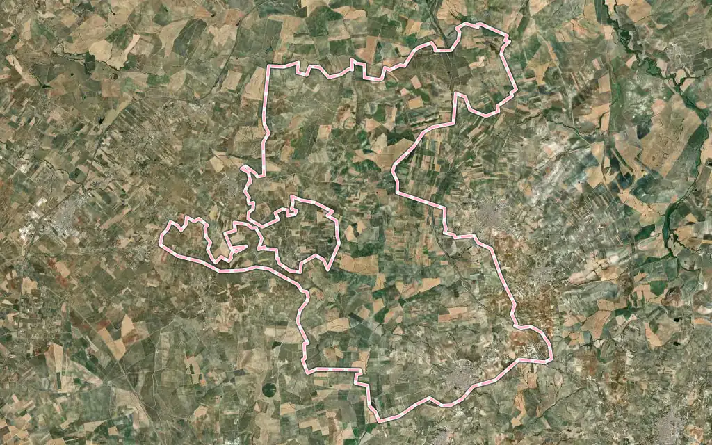 Vista satélite de La-Rambla con su contorno administrativo