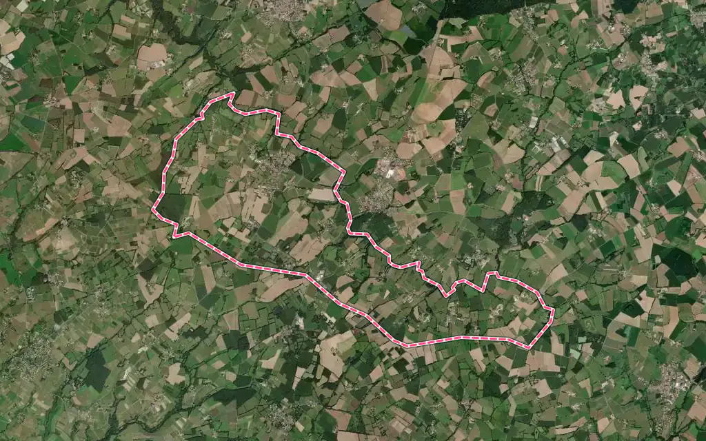 Vue satellite de La Remaudière avec ses contours administratifs