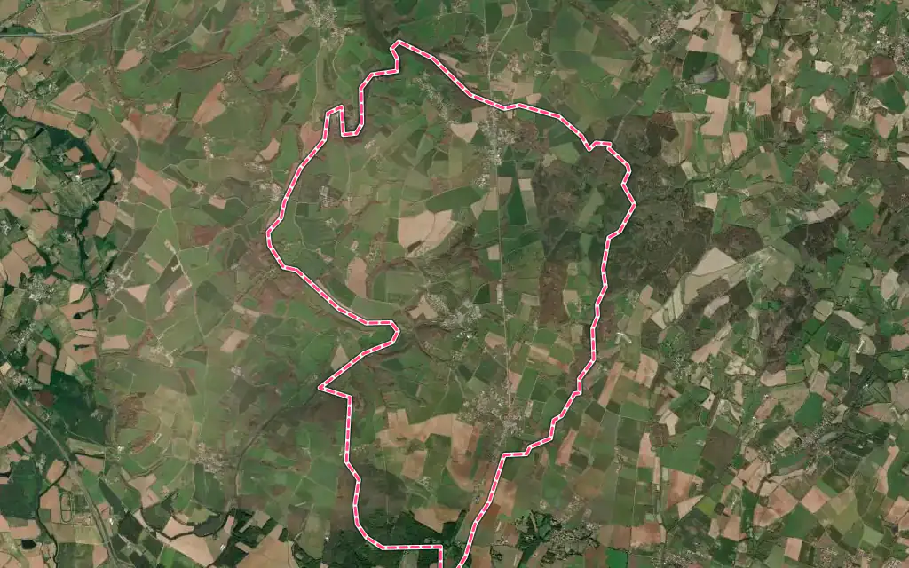Vue satellite de La Réorthe avec ses contours administratifs