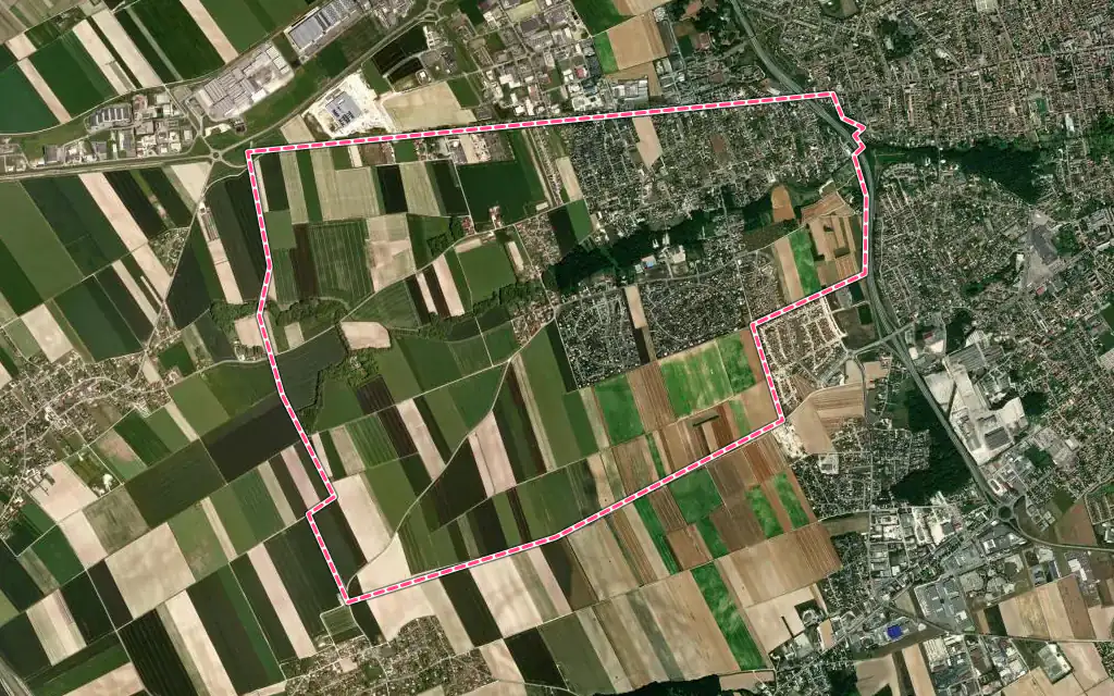 Vue satellite de La Rivière-de-Corps avec ses contours administratifs