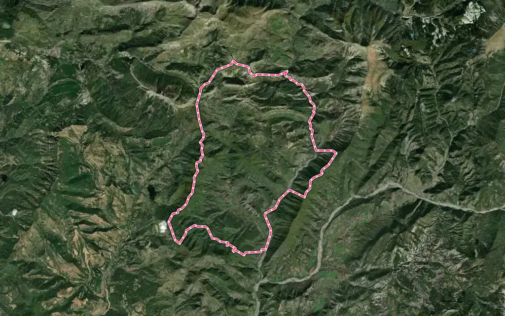 Vue satellite de La Robine-sur-Galabre avec ses contours administratifs