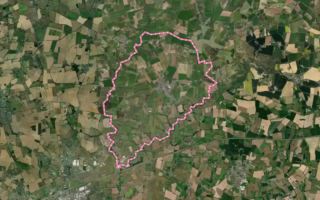Vue satellite de La Roche-Blanche avec ses contours administratifs