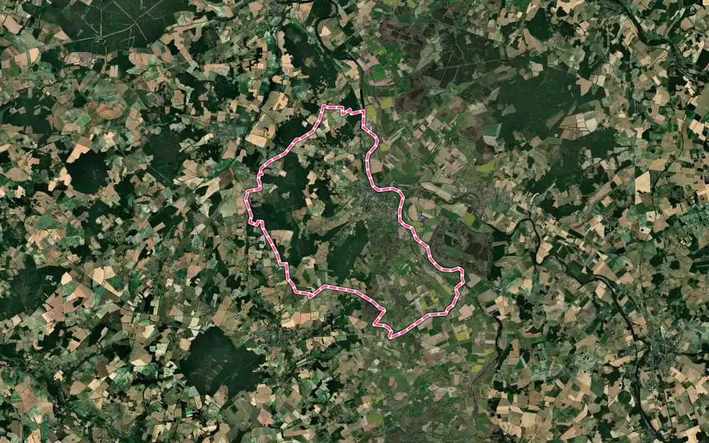 Vue satellite de La Roche-Posay avec ses contours administratifs