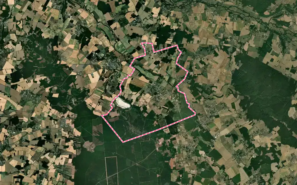 Vue satellite de La Rochette avec ses contours administratifs