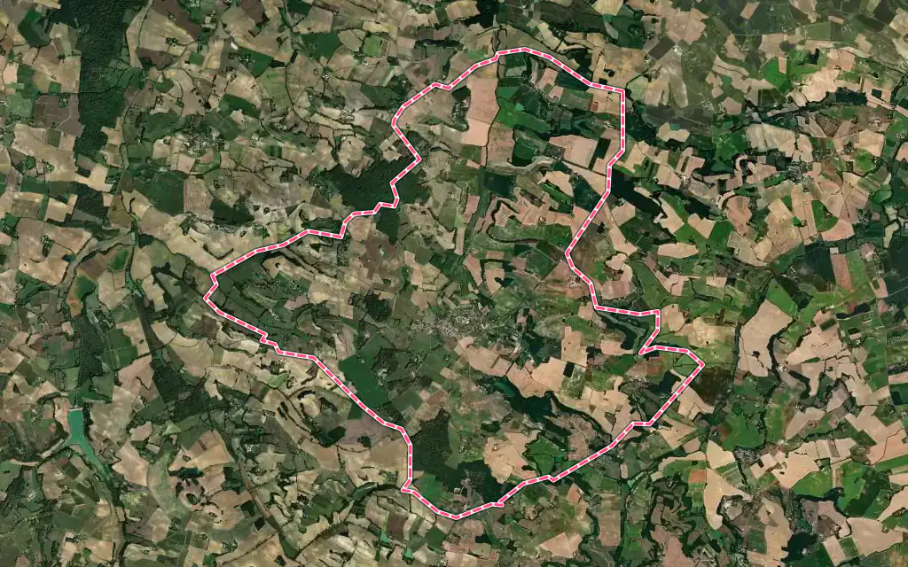 Vue satellite de La Romieu avec ses contours administratifs