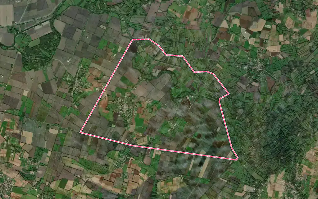 Vue satellite de La Ronde avec ses contours administratifs