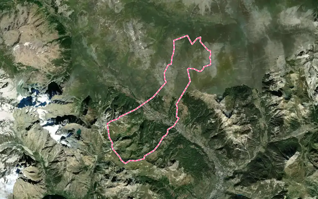 Vue satellite de La Salle-les-Alpes avec ses contours administratifs