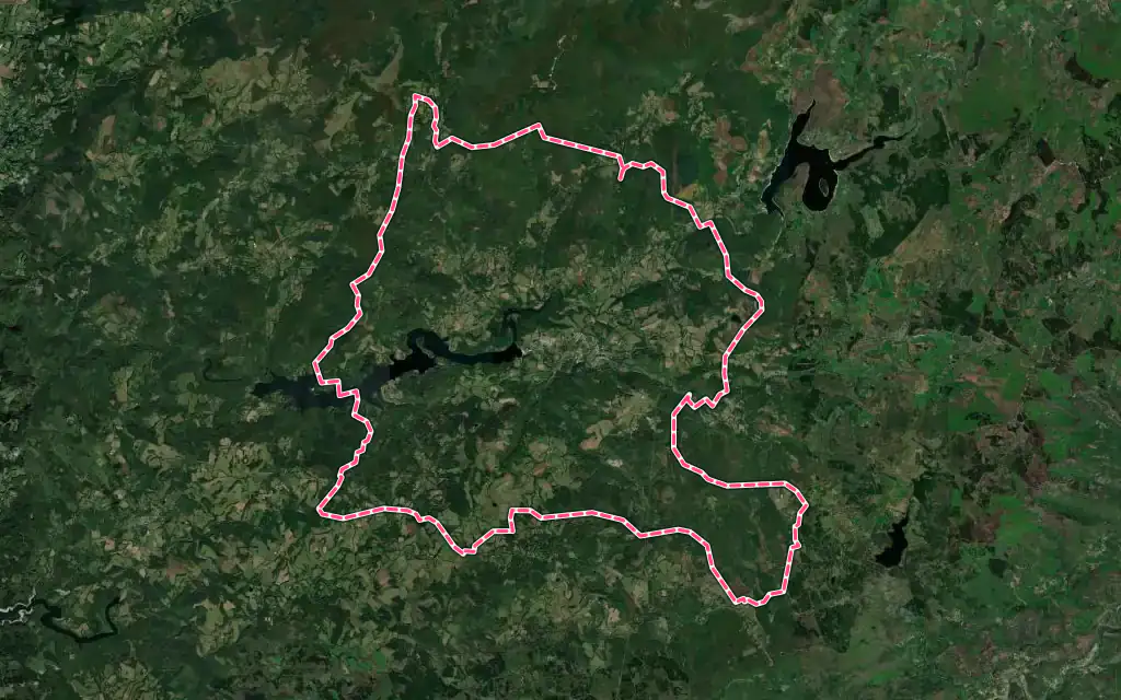 Vue satellite de La Salvetat-sur-Agout avec ses contours administratifs