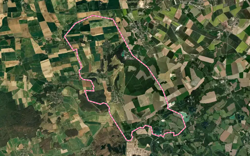 Vue satellite de La Saulsotte avec ses contours administratifs