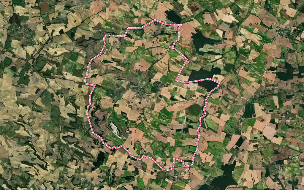 Vue satellite de La Sauvetat avec ses contours administratifs