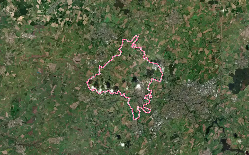 Vue satellite de La Séguinière avec ses contours administratifs