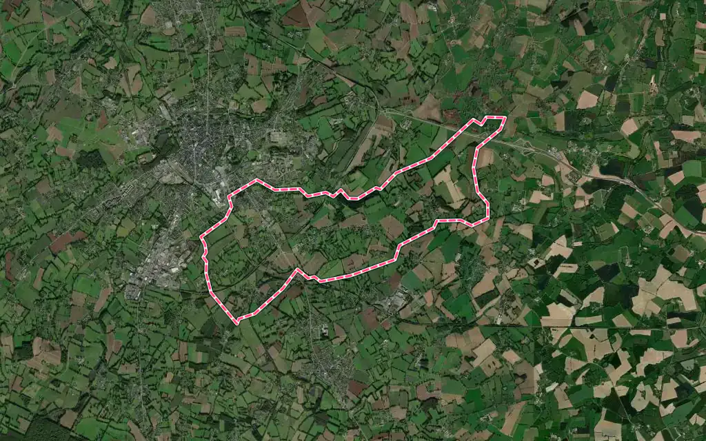 Vue satellite de La Selle-la-Forge avec ses contours administratifs