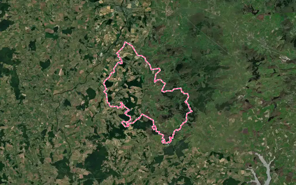 Vue satellite de La Tagnière avec ses contours administratifs