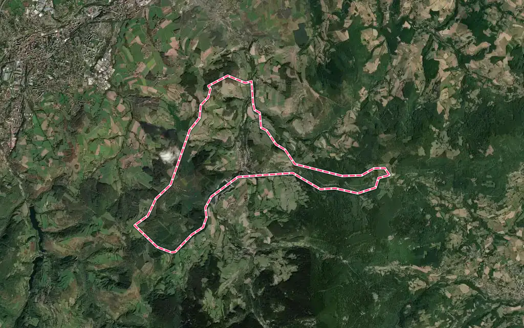 Vue satellite de La Terrasse-sur-Dorlay avec ses contours administratifs