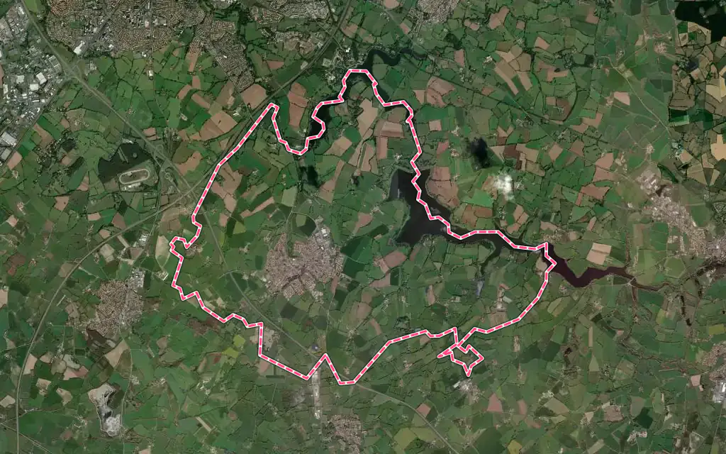 Vue satellite de La Tessoualle avec ses contours administratifs