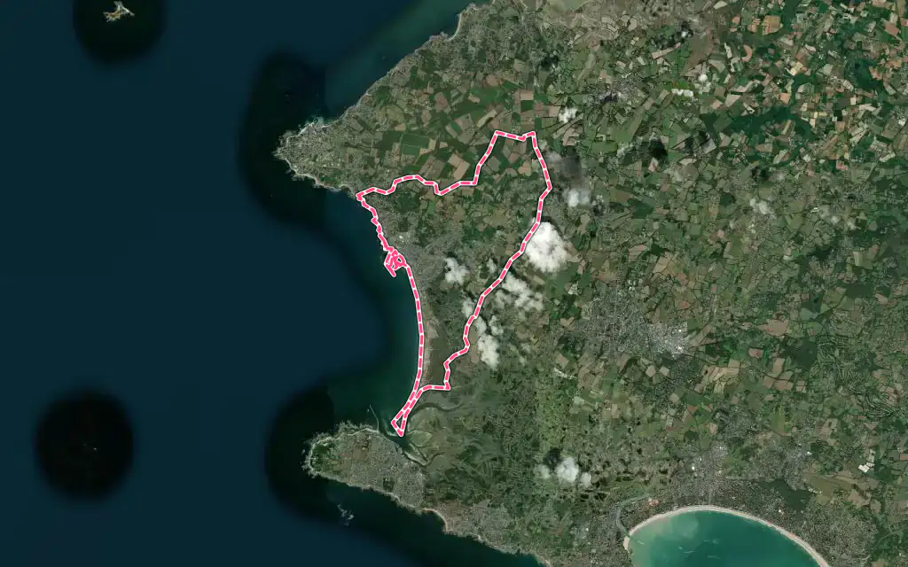 Vue satellite de La Turballe avec ses contours administratifs