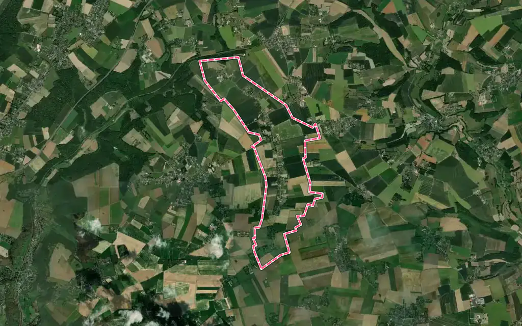 Vue satellite de La Vieux-Rue avec ses contours administratifs