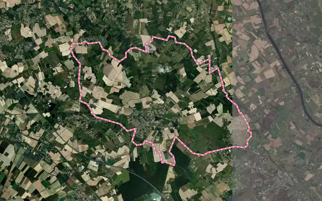 Vue satellite de La Ville-Dieu-du-Temple avec ses contours administratifs