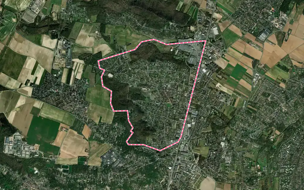Vue satellite de La Ville-du-Bois avec ses contours administratifs