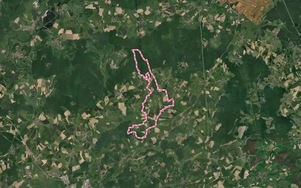 Vue satellite de La Villeneuve-Bellenoye-et-la-Maize avec ses contours administratifs