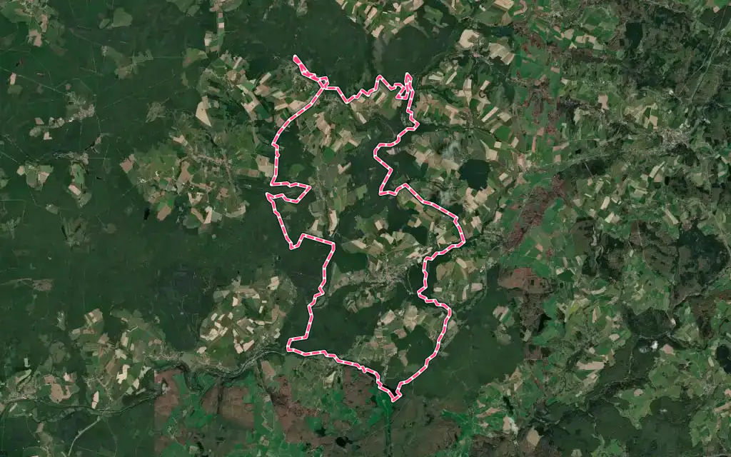 Vue satellite de La Vôge-les-Bains avec ses contours administratifs