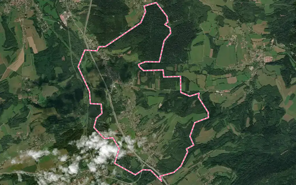 Vue satellite de La Voivre avec ses contours administratifs