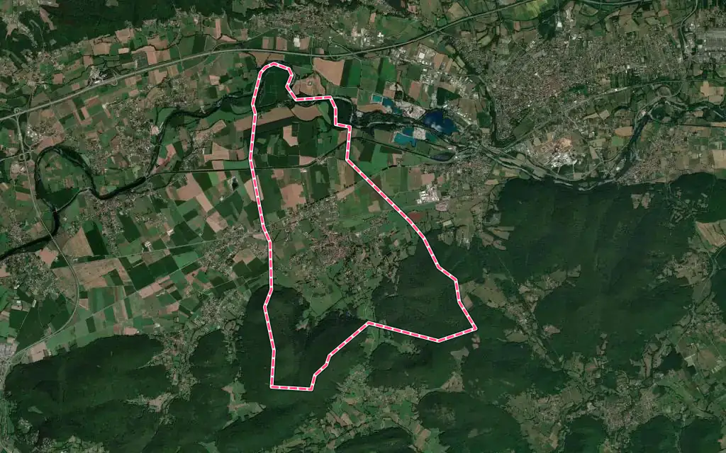 Vue satellite de Labarthe-Rivière avec ses contours administratifs