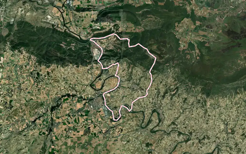Vista satélite de Labastida / Bastida con su contorno administrativo