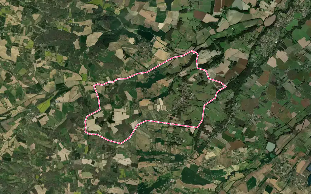 Vue satellite de Labastide-Clermont avec ses contours administratifs
