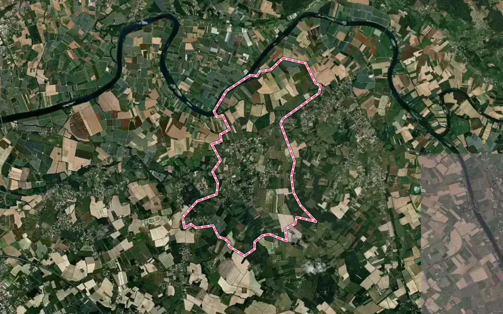 Vue satellite de Labastide-du-Temple avec ses contours administratifs