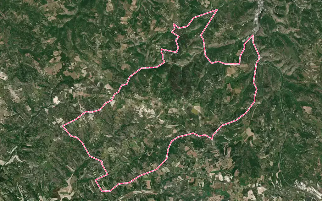 Vue satellite de Labastide-Marnhac avec ses contours administratifs