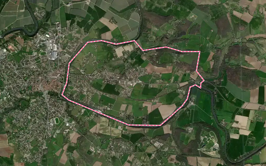 Vue satellite de Labastide-Saint-Georges avec ses contours administratifs