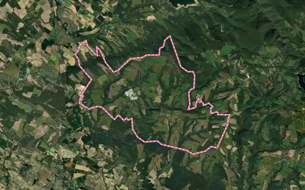 Vue satellite de Labécède-Lauragais avec ses contours administratifs
