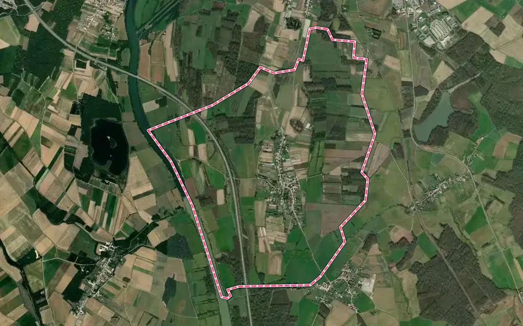 Vue satellite de Labergement-lès-Auxonne avec ses contours administratifs