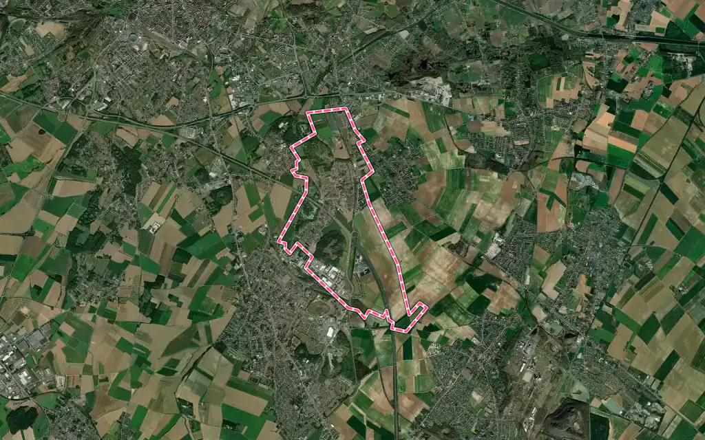 Vue satellite de Labourse avec ses contours administratifs