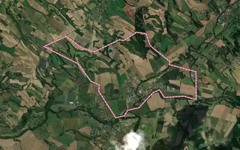 Vue satellite de Laboutarie avec ses contours administratifs