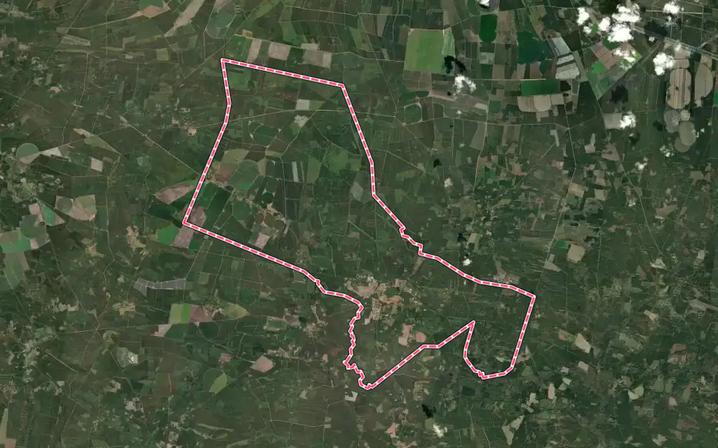 Vue satellite de Labrit avec ses contours administratifs