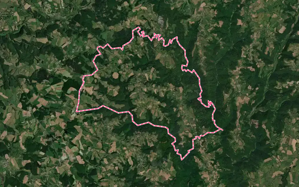 Vue satellite de Labrousse avec ses contours administratifs