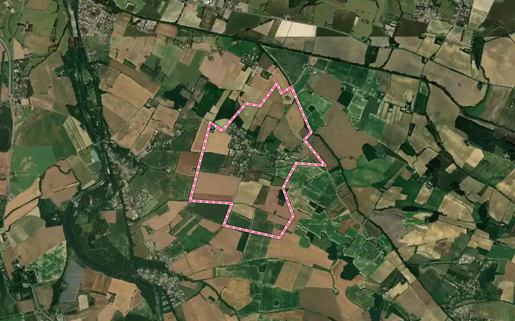 Vue satellite de Labruyère-Dorsa avec ses contours administratifs